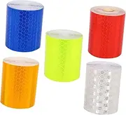 iplusmile 5Rolls Adhesive Reflective Tape Decorative Reflective Strip for Cars Auto Luminous Strip Crystal Color Lattice Design Easy to Apply and