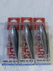 (LOT OF 3) YO-ZURI PENCIL 90F SW 1/2oz. 3-1/2''. SILVER BLACK NIP