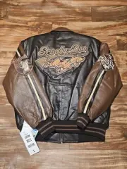 NEW Vintage Rare Scooby Doo Cartoon Network Brown Leather 1998 Promo Jacket Sz L