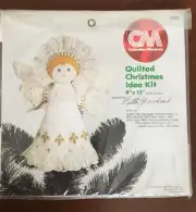 Columbia Minerva Quilted TREE TOP ANGEL Kit Vintage 1980 Embroidery Christmas