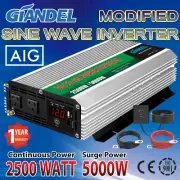 2500W/5000W Power Inverter Modified Sine Wave 12V to 240V Large Shell Giandel
