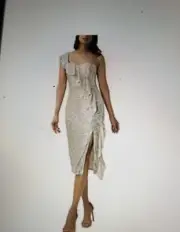 NWT Aidan Mattox Sequin Off The Shoulder Dress - Size 12
