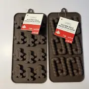 Celebrate It Christmas Silicone Molds Gingerbread Man & Candy Cane Food & Craft