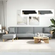 Sofa L-shaped Sofa Bed with Chaise Lounge Living Room Settee Fabric vidaXL