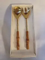 2 Piece Set Gold Finish Thirstystone Salad Servers