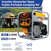 Inverter Generator 3.75KW Max 3.25KW Rated Open Frame Portable Camping AU