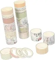 TEHAUX 20 Rolls Scrapbook Decorative Tapes Wide Scrapbooking Craft Diary Tapes Art Decorative Paper Tape Album Themed Scrapbook Materials Planner Masking Tapes Paper