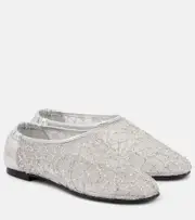 [Simkhai] Simkhai Eden metallic lace ballet flats AU 4 silver