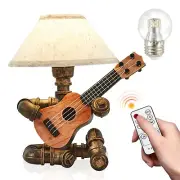 Vintage Industrial Robot Guitar Table Lamp with Bulb - Remote Control,Timer,D...
