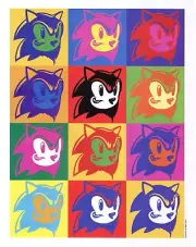 Sonic The Hedgehog 2004 Andy Warhol Style GameCube Art Print Poster 13" X 18"