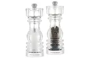 2pc Cole & Mason London Manual Acrylic Salt Pepper Mill Grinder Set 18cm CLR
