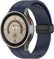 [SUPENG] Strap Compatible with Samsung Watch 4/5 40 44mm Watch 5 Pro 45mm Band Silicone Magnetic Buckle Compatible with Galaxy Watch 4 Classic 42 46mm (Color : Midnight Blue, Size : Galaxy Watch 5 40mm)