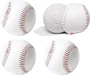 Poosue Standard Size Adult Baseballs - 9 inch Unmarked & Faux Leather Covered Training Ball Practice Baseball for League Play, Pitching, Hitting, Batting, Fielding, Autograph (3)