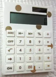 KATE SPADE GOLD DOT CALCULATOR SOLAR LUCITE KEYS FULL SCREEN 5 1/2" X 4 1/4" NWT
