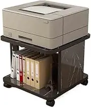 Printer Stand Double Floor Printer Shelf Under The Office Desk Storage Copy Multifunctional Mobile Stand Printer Table(Black)