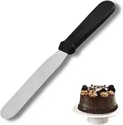 EZONEDEAL Palette Knife Icing Spatula Straight Cake Scraper Cake Decorating Frosting Spatulas Stainless Steel Blade with Handle Baking Spatula Icing Smoother-Silver & Black