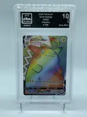 Pokemon Vivid Voltage Secret Rare Rainbow Pikachu VMAX 188/185 GRADED10 GEM MINT