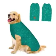 Dog Sweater - Christmas Pullover with Reflective Yarn, L (30-45lbs) 3# Green