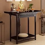 YVYKFZD Personal Shrine Altar Table, Chinese Pedestal Offering Table Buddha Niche with Drawer, Bamboo Meditation Prayer Table Buddhist Altar for Living Room, Bedroom(100x40x100cm/39.3"x15.7"x39.3")