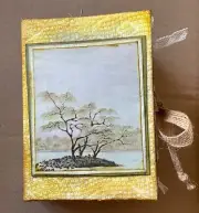 Junk Journal Yellow Asian Tree Handmade Diary Book Interactive OOAK New