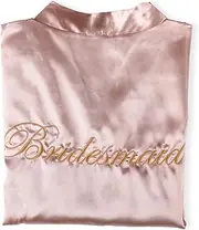 [BABY SHOWER CHOCOLATE] Bride Bridesmaid Robe for Women,Satin Kimono,Wedding Party Getting Ready,Bridal Party, Bridesmaid Proposal Robe Gifts