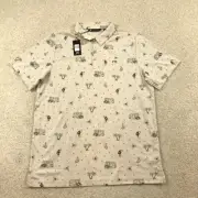 Travis Mathew Mens Polo Shirt XL Beige Cookie Swap Volkswagen Golf