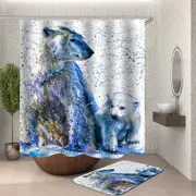 Art Painting Polar Bears Shower Curtain