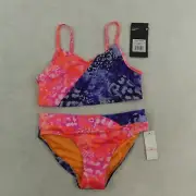 Under Armour Swimsuit Girls 10 Bikini Pink Purple Afterburn Swimwear UPF 30