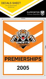Wests Tigers NRL Heritage Premiership Decal Sticker