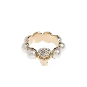 [Alexander Mcqueen] Alexander Mcqueen Skull-motif Pearl Ring 11 GOLD