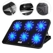 Laptop Cooling Pad LED Laptop Cooler with 6 Quiet Fans for 12-17 Inch Notebook