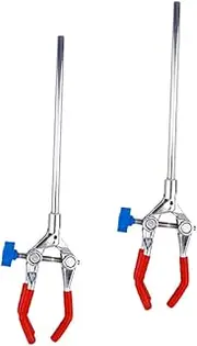 FIXOSHEE 3-prong Flask Clamp 2pcs Stainless Steel Laboratory Clamp Flask Test Tube