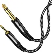 3.5mm to 6.35mm Stereo Audio Cable 25 ft, 1/4 to 1/8 Audio Cable,3.5mm Male to 6.35mm Male TRS Nylon Braid Cable Compatible for iPod, Laptop,Home Theater Devices, and Amplifiers (25FT/8M)