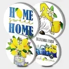 Lemon Summer Decor Electric Stove Burner Covers，4 Pcs Blue Truck Decor Round ...