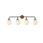 Living District Hanson 4 Light Vanity, Black/Brass/Frosted - LD7036W38BRB