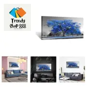 Canvas Prints Blue Tree Wall Art Painting Contemporary Black and White Fall L...