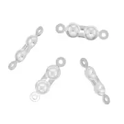6 Sterling Silver Knot Cover Necklace End Cap Crimp Beads #99354