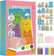 Scratch Paper Art Set for Kids,Educational Imaginative Rainbow Art | Toddler Drawing Kits, Scratchboard Materials for Kids, Travel, Family, Friends, Home Party, Easter