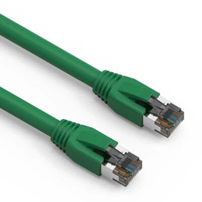 25Ft CAT8 S/FTP Ethernet Network Cable Green 24AWG