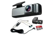 Elinz Dual Lens No Screen Dash Cam 1080P+720P WiFi App Control Supercapacitor Compact Discreet Car DVR 32GB Hardwire Kit