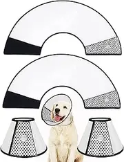2PCS Dog Conical Collar Soft, Cat Cone Collar for Anti-Bite Anti-Licking Wound Healing After Surgery, Reusable Dog Recovery Collar, Adjustable Cone Collar for Large Medium Small Sized Dogs (23-27cm)