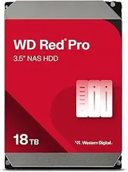 Western Digital 18TB WD Red Pro NAS Internal Hard Drive HDD - 7200 RPM, SATA 6 Gb/s, CMR, 256 MB Cache, 3.5" - WD181KFGX
