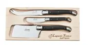 Laguiole Jean Neron 3 PC Cheese Knife Set - Pate Knife, Cheese Knife and Cleaver