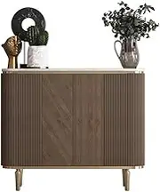 Freestanding 120cm Double Door 4-Shelf Wooden Shoe Cabinet for Entryway, Hallway, Living Room Shoe Storage Cabinet, Brown Shoe Cupboard