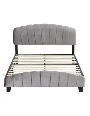 [IHOMDEC] Queen Size Shell-Style Bed Frame Base in Grey
