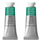 2x Winsor & Newton 14ml Professional Watercolour Winsor Green Blue Shade S1
