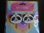 PANDA Bears Key Cover Key Chain * Lot-of-2 *{ soft silicone } ** Free Shipping
