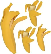 ibasenice 4pcs Decompression Relief Peeled Banana Squeeze Slow Resilience Banana Fidget Fake Banana Decompression Funny Squeeze