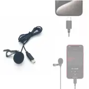 Wired Mic Clip-on USB-C Lavalier Microphone for iPhone 15 Plus Pro Max Type-C