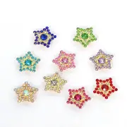 50 Metal Bling Sunflower Crystal Rhinestone Pearl Flatback Sewing Buttons 14mm